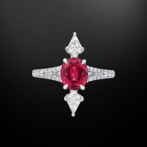 Pink Spinel Diamond Platinum Ring 1.47 Carat