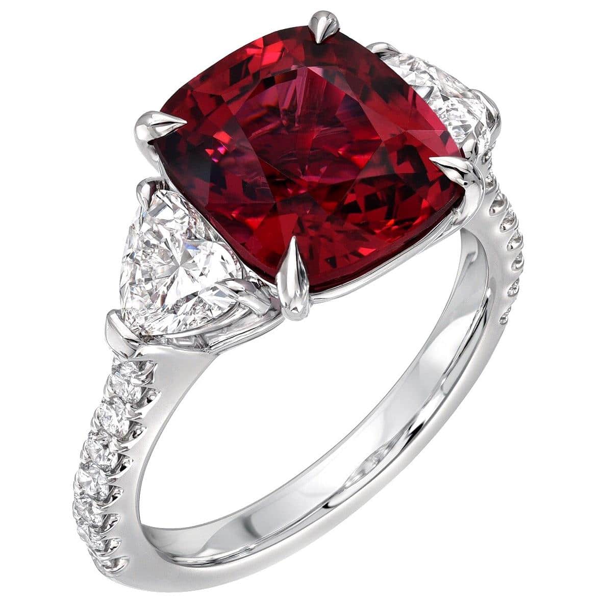 Burma Red Spinel Diamond Platinum Ring 5.05 Carat - Merkaba Jewelry