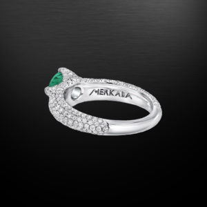 Untreated No Oil Colombian Emerald Diamond Platinum Ring