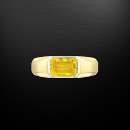 Yellow Diamond Ring Emerald Cut Unisex GIA Certified 1.04 Fancy Vivid Yellow